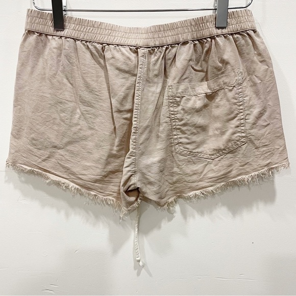 Aerie Tan Raw Hem Lace-Up Lyocell Shorts Size Small - Picture 2 of 8